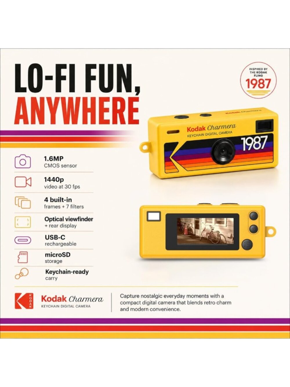 Compact Digital Camera Keychain Bundle | Fun Mini Camera for Memories - Picture 4 of 8